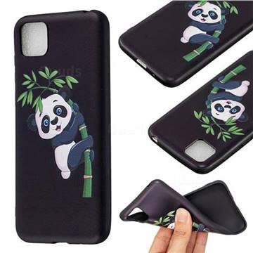 Bamboo Panda 3D Embossed Relief Black Soft Back Cover for Huawei Y5p