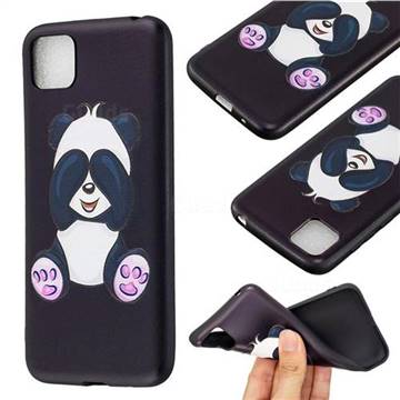 Lovely Panda 3D Embossed Relief Black Soft Back Cover for Huawei Y5p
