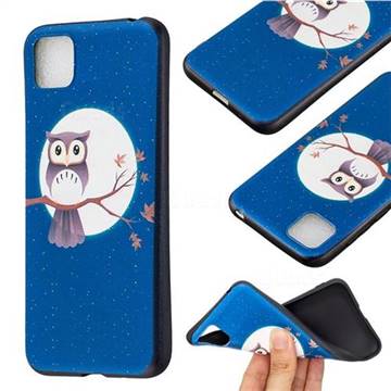 Moon and Owl 3D Embossed Relief Black Soft Back Cover for Huawei Y5p