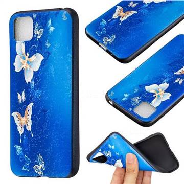 Golden Butterflies 3D Embossed Relief Black Soft Back Cover for Huawei Y5p