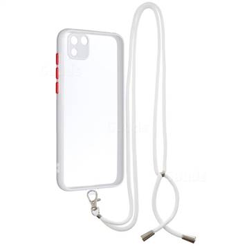 Necklace Cross-body Lanyard Strap Cord Phone Case Cover for Huawei Y5p - White
