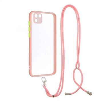 Necklace Cross-body Lanyard Strap Cord Phone Case Cover for Huawei Y5p - Pink