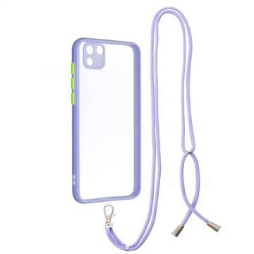 Necklace Cross-body Lanyard Strap Cord Phone Case Cover for Huawei Y5p - Purple