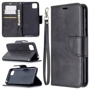 Classic Sheepskin PU Leather Phone Wallet Case for Huawei Y5p - Black