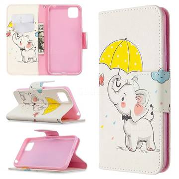 Umbrella Elephant Leather Wallet Case for Huawei Y5p