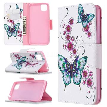 Peach Butterflies Leather Wallet Case for Huawei Y5p