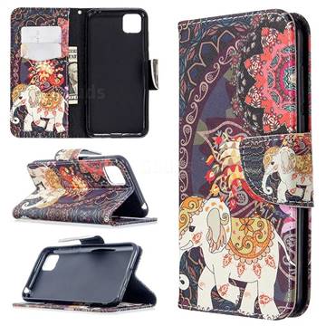 Totem Flower Elephant Leather Wallet Case for Huawei Y5p