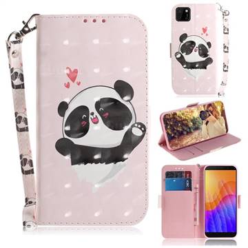 Heart Cat 3D Painted Leather Wallet Phone Case for Huawei Y5p