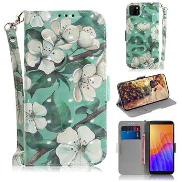 Watercolor Flower 3D Painted Leather Wallet Phone Case for Huawei Y5p
