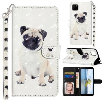 Pug Dog 3D Leather Phone Holster Wallet Case for Huawei Y5p