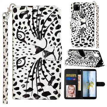 Leopard Panther 3D Leather Phone Holster Wallet Case for Huawei Y5p
