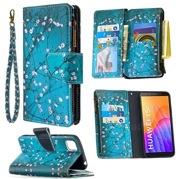 Blue Plum Binfen Color BF03 Retro Zipper Leather Wallet Phone Case for Huawei Y5p