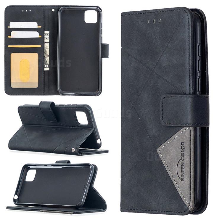 Binfen Color BF05 Prismatic Slim Wallet Flip Cover for Huawei Y5p - Black