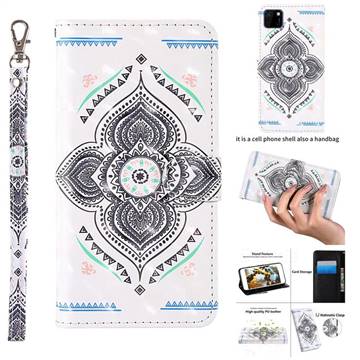 Mandala Totem 3D Painted Leather Wallet Case for Huawei Y5p