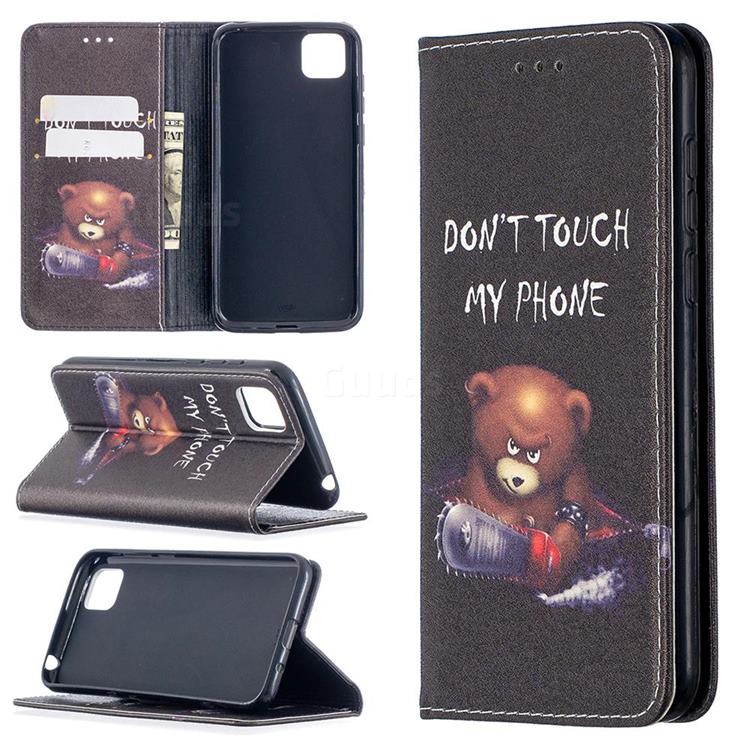 Chainsaw Bear Slim Magnetic Attraction Wallet Flip Cover for Huawei Y5p