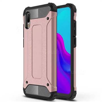King Kong Armor Premium Shockproof Dual Layer Rugged Hard Cover for Huawei Y6 (2019) - Rose Gold