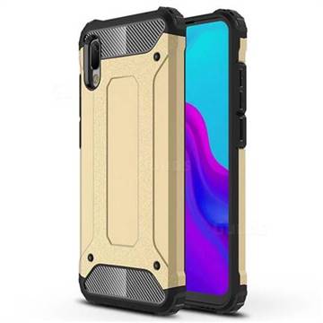 King Kong Armor Premium Shockproof Dual Layer Rugged Hard Cover for Huawei Y6 (2019) - Champagne Gold