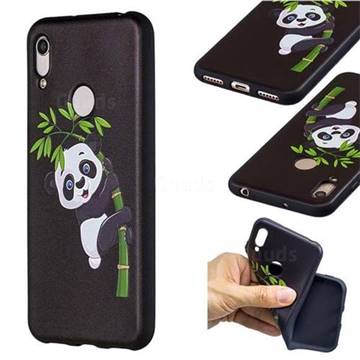 Bamboo Panda 3D Embossed Relief Black Soft Back Cover for Huawei Y6 (2019)