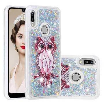 Seashell Owl Dynamic Liquid Glitter Quicksand Soft TPU Case for Huawei Y6 (2019)