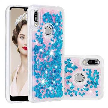 Dynamic Liquid Glitter Quicksand Sequins TPU Phone Case for Huawei Y6 (2019) - Blue