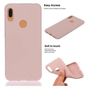 Soft Matte Silicone Phone Cover for Huawei Y6 (2019) - Lotus Color