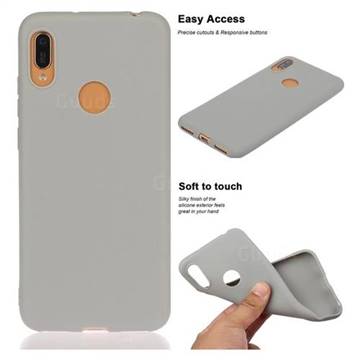 Soft Matte Silicone Phone Cover for Huawei Y6 (2019) - Gray