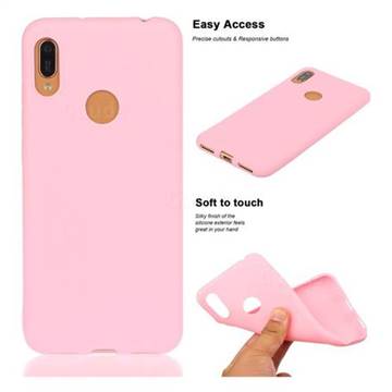 Soft Matte Silicone Phone Cover for Huawei Y6 (2019) - Rose Red
