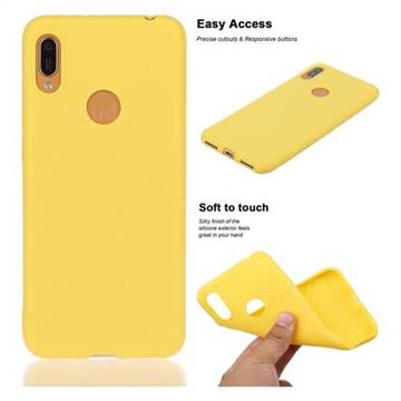 Soft Matte Silicone Phone Cover for Huawei Y6 (2019) - Yellow