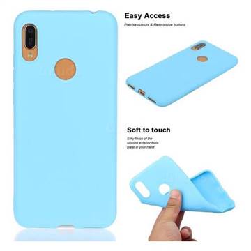 Soft Matte Silicone Phone Cover for Huawei Y6 (2019) - Sky Blue