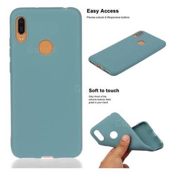Soft Matte Silicone Phone Cover for Huawei Y6 (2019) - Lake Blue
