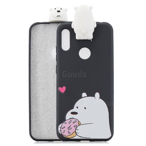 Big White Bear Soft 3D Climbing Doll Stand Soft Case for Huawei Y6 (2019)