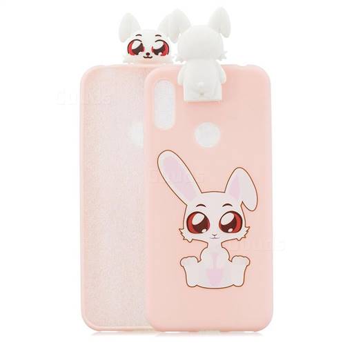 Cute Rabbit Soft 3D Climbing Doll Stand Soft Case for Huawei Y6 (2019)
