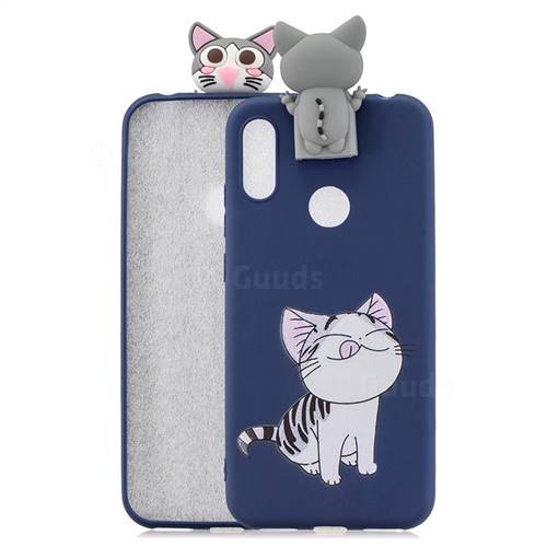 Grinning Cat Soft 3D Climbing Doll Stand Soft Case for Huawei Y6 (2019)