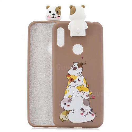 Hamster Family Soft 3D Climbing Doll Stand Soft Case for Huawei Y6 (2019)