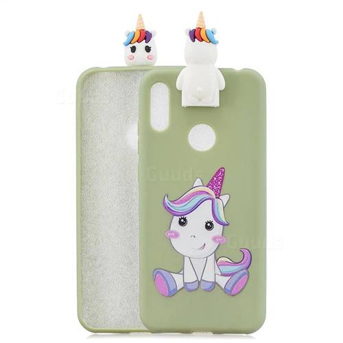 Cute Unicorn Soft 3D Climbing Doll Stand Soft Case for Huawei Y6 (2019)