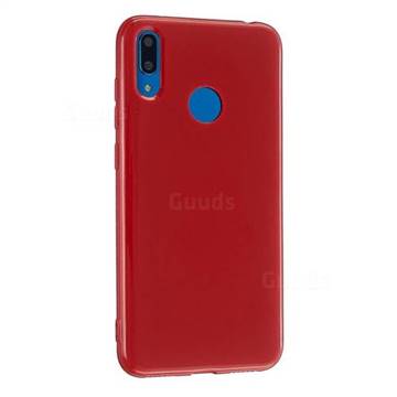 2mm Candy Soft Silicone Phone Case Cover for Huawei Y6 (2019) - Hot Red