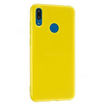 2mm Candy Soft Silicone Phone Case Cover for Huawei Y6 (2019) - Yellow