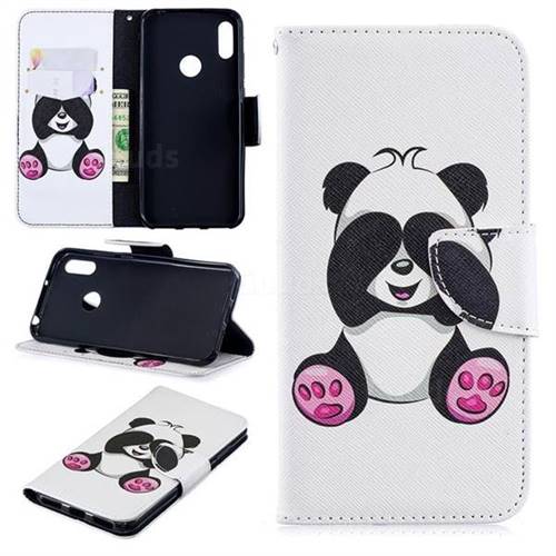 Lovely Panda Leather Wallet Case for Huawei Y6 (2019)