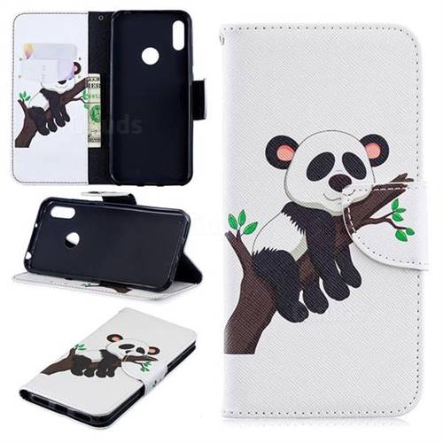 Tree Panda Leather Wallet Case for Huawei Y6 (2019)
