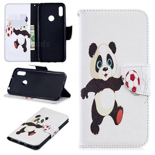 Football Panda Leather Wallet Case for Huawei Y6 (2019)