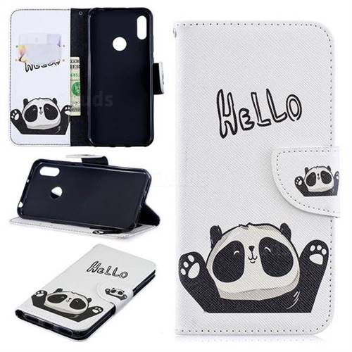 Hello Panda Leather Wallet Case for Huawei Y6 (2019)