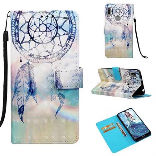 Fantasy Campanula 3D Painted Leather Wallet Case for Huawei Y6 (2019)