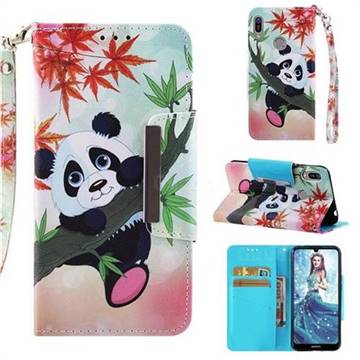 Bamboo Panda Big Metal Buckle PU Leather Wallet Phone Case for Huawei Y6 (2019)