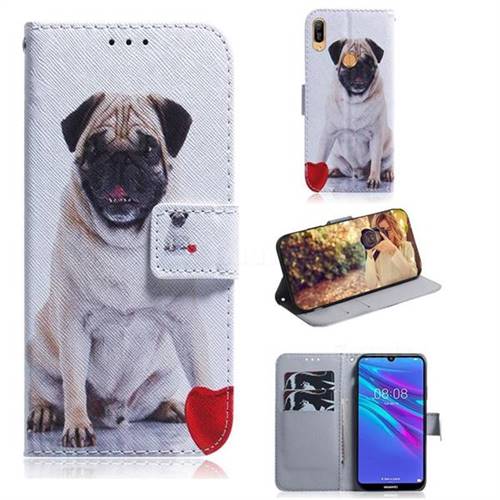 Pug Dog PU Leather Wallet Case for Huawei Y6 (2019)