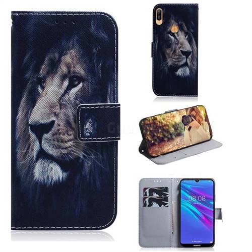 Lion Face PU Leather Wallet Case for Huawei Y6 (2019)