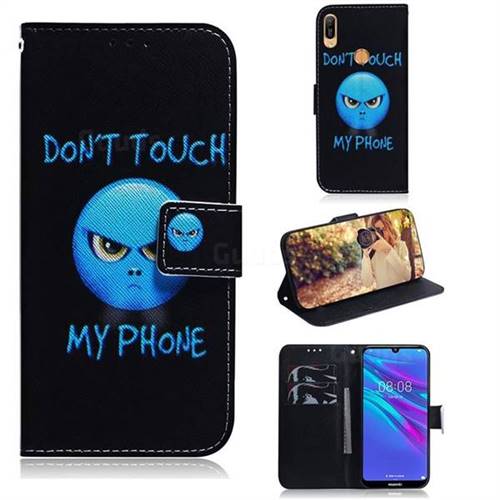 Not Touch My Phone PU Leather Wallet Case for Huawei Y6 (2019)