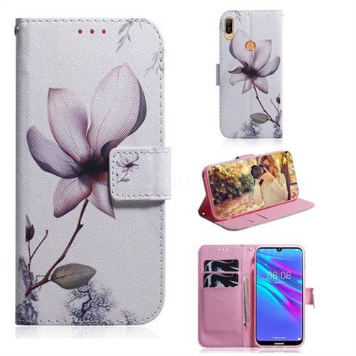 Magnolia Flower PU Leather Wallet Case for Huawei Y6 (2019)