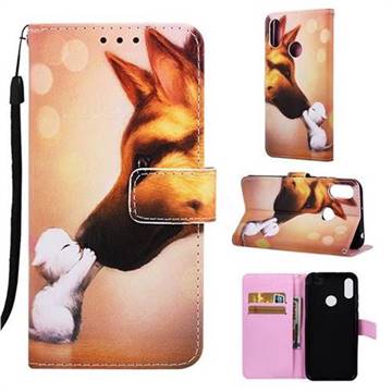 Hound Kiss Matte Leather Wallet Phone Case for Huawei Y6 (2019)