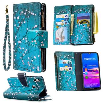 Blue Plum Binfen Color BF03 Retro Zipper Leather Wallet Phone Case for Huawei Y6 (2019)