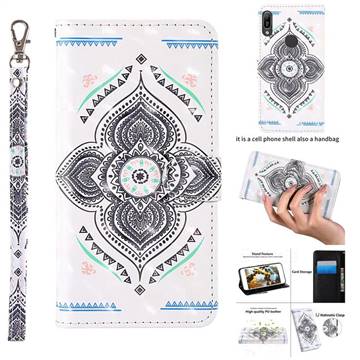 Mandala Totem 3D Painted Leather Wallet Case for Huawei Y6 (2019)